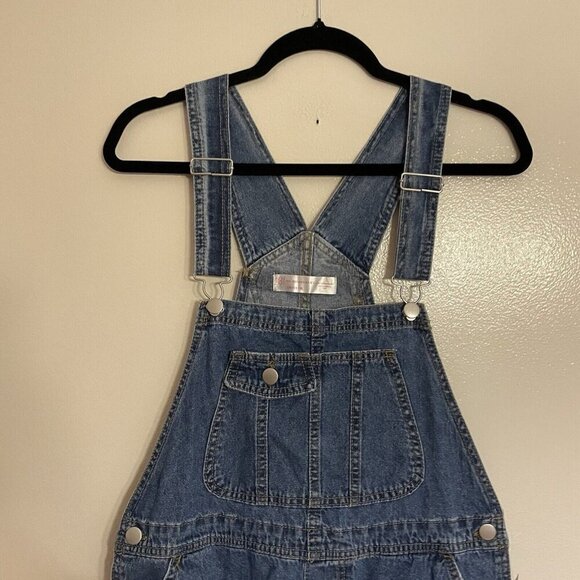 No Boundaries Women Sz L (11-13) Blue Denim Overall Shortalls NWT - Picture 4 of 12